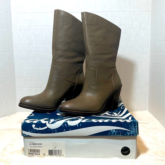 Lucky Brand Embrleigh Women’s Midcalf Boot with stacked heel, taupe, size 7.5 - Picture 16 of 17